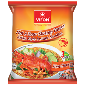 Hot & Sour Shrimp Flavor Asian Style Instant Noodles 70g