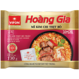 Hoàng Gia Mì Kim Chi Thịt Bò 130g (Có Gói Thịt Bò Thật) 